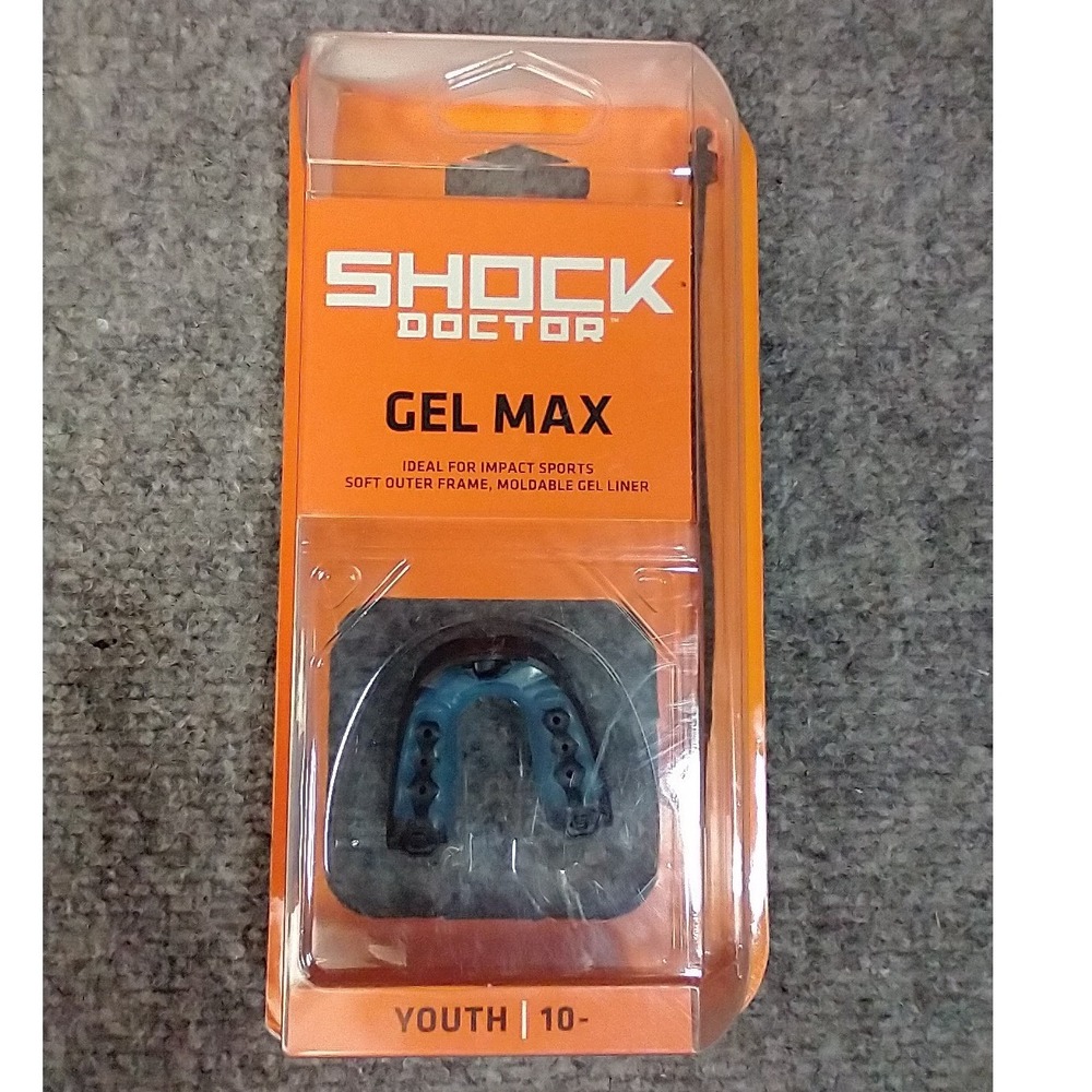 Shock Doctor Gel Max Youth Mouthguard Blue Black BC-6100 Impact Sports Protect